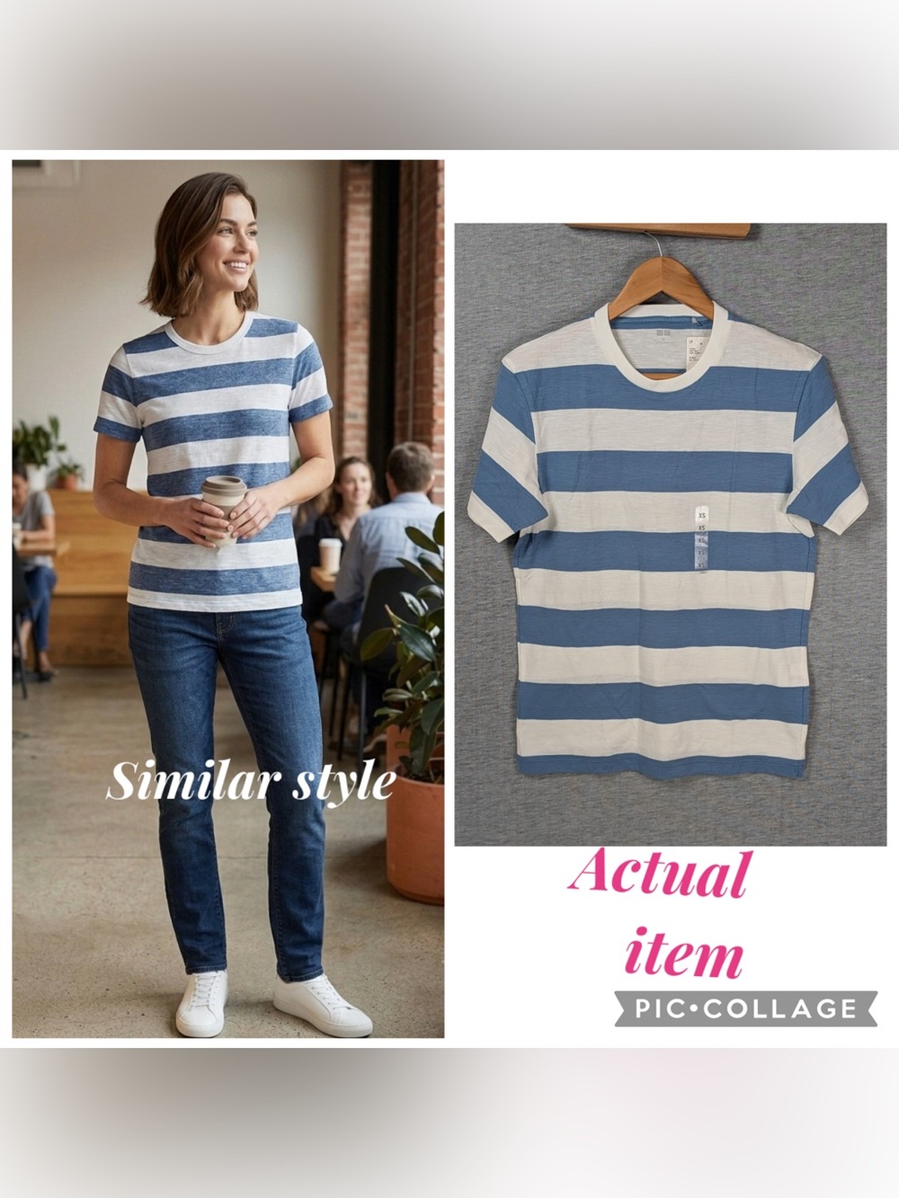 Uniqlo Striped Crew Neck Short Sleeve Tee
